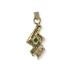 Pendentif d'occasion or 750 jaune agate verte teintée zirconias