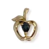 Pendentif d'occasion or 750 jaune pomme saphir