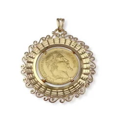 Pendentif d'occasion or 750 jaune Empire français 1870