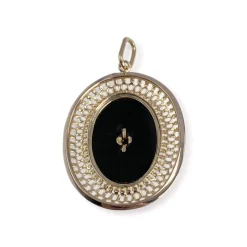 Pendentif d'occasion or 750 jaune onyx perle