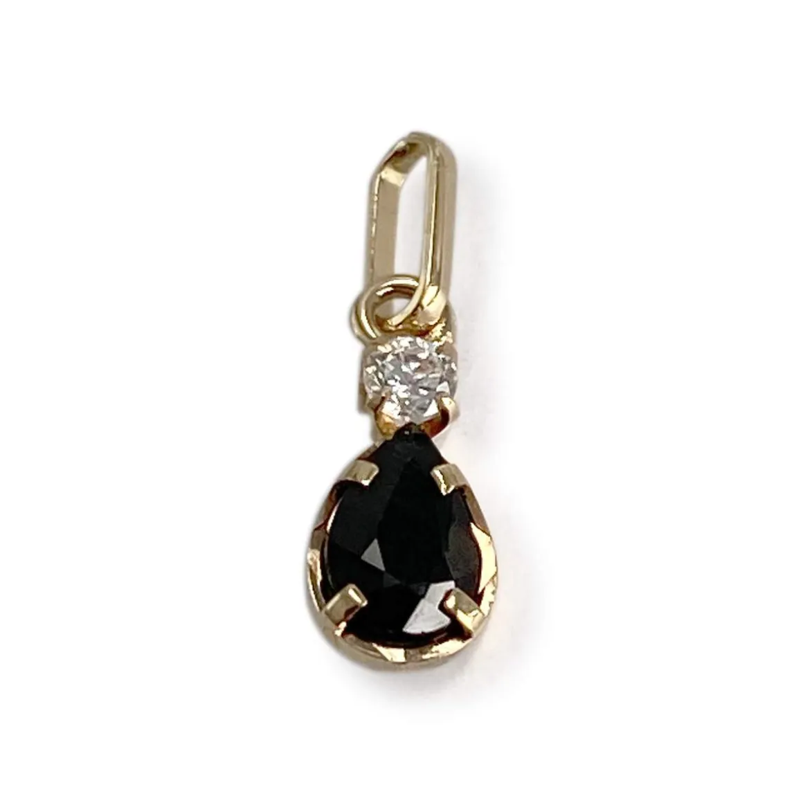 Pendentif d'occasion or 750 jaune zirconia saphir