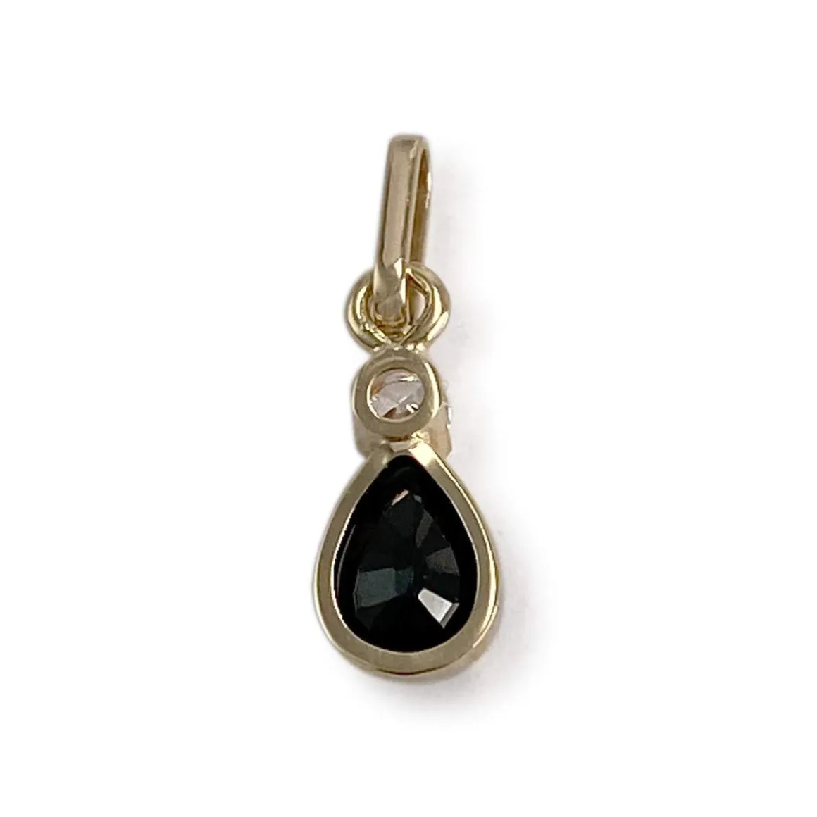 Pendentif d'occasion or 750 jaune zirconia saphir