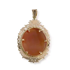 Pendentif d'occasion or 750 jaune camee