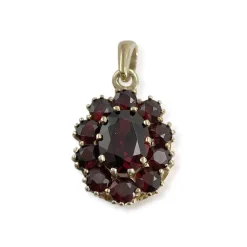 Pendentif d'occasion or 750 jaune grenat grenat