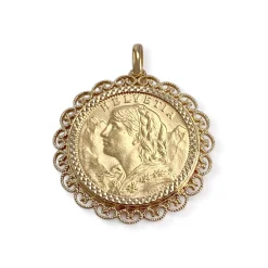 Pendentif d'occasion or 750 jaune porte pièce