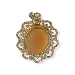 Pendentif d'occasion or 750 jaune camee