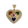 Pendentif d'occasion or 585 jaune rubis synthetiquezirconias