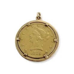 Pendentif d'occasion or 750 jaune porte pièce