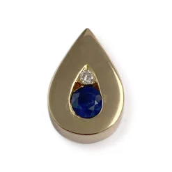 Pendentif d'occasion or 750 jaune diamant saphir