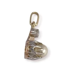 Pendentif d'occasion 2 ors 750 perle de culture diamant