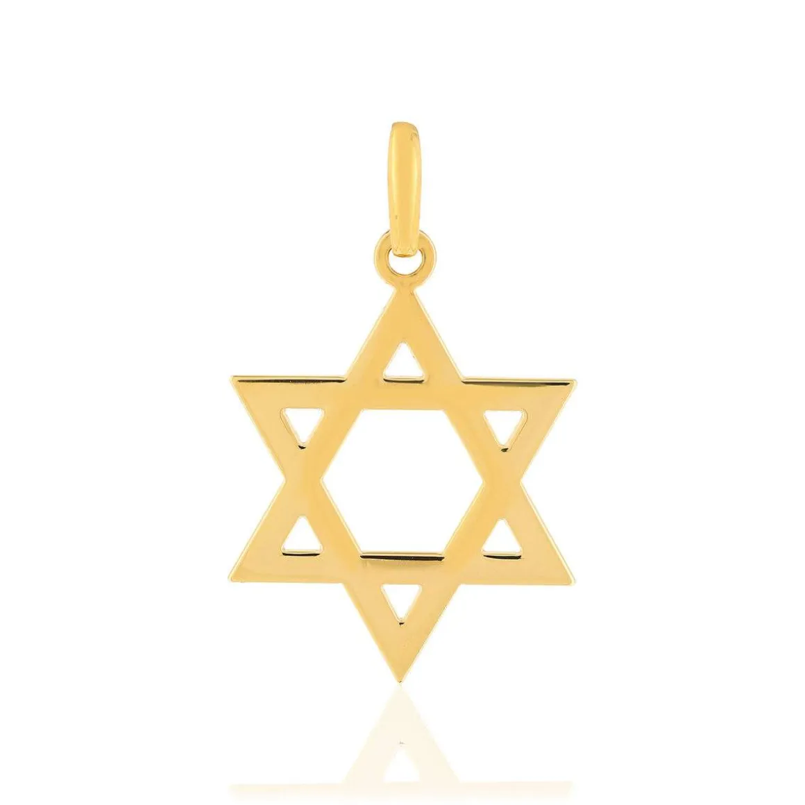 Pendentif etoile de david or jaune 750