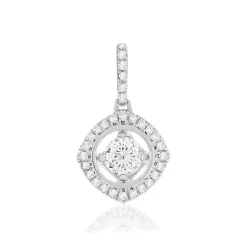 Pendentif or blanc 375 diamant