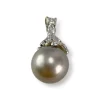 Pendentif or 750 blanc perle des mers du sud diamants