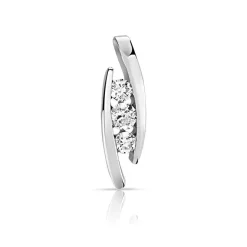Pendentif or 750 blanc trilogie diamants