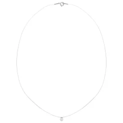 Pendentif or 375 blanc zirconia fil nylon. long. 40.5 cm