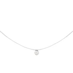 Pendentif or 375 blanc zirconia fil nylon. long. 40.5 cm