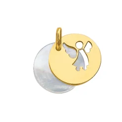 Pendentif or 375 jaune ange nacre