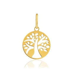 Pendentif or 375 jaune, motif arbre de vie