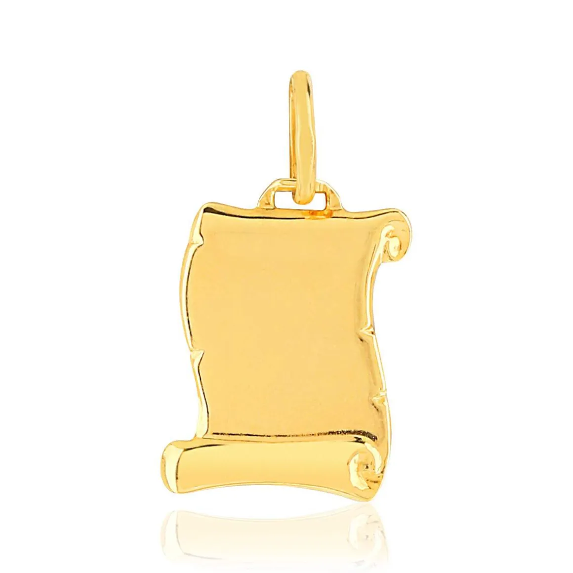 Pendentif or jaune 375 parchemin initiales