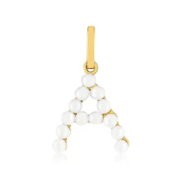Pendentif or 375 jaune perles