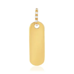 Pendentif or 375 jaune plaque zirconias