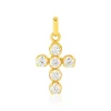 Pendentif or 375 jaune zirconias, motif croix