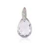 Pendentif or 375 rose goutte briolette améthyste pastel et diamants