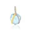 Pendentif or 375 2 tons topaze bleue traitée forme de coeur