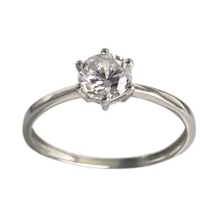 Solitaire d'occasion or 750 blanc zirconia