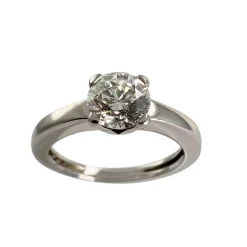 Solitaire d'occasion or 750 blanc diamant