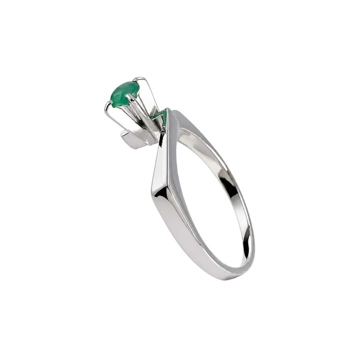 Solitaire d'occasion or 750 blanc agate