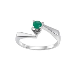 Solitaire d'occasion or 750 blanc agate