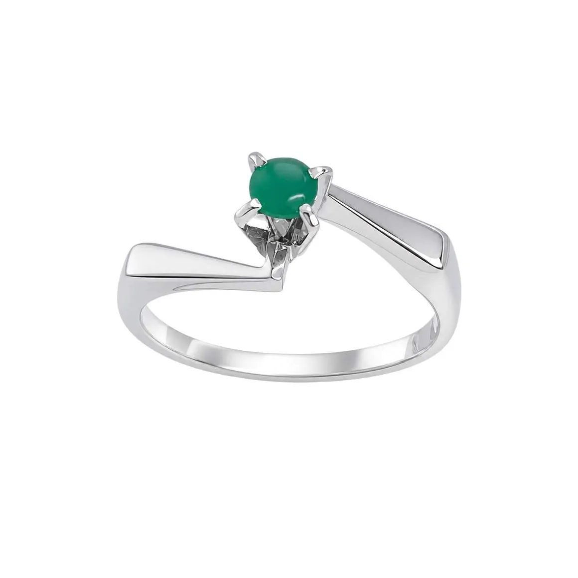 Solitaire d'occasion or 750 blanc agate