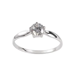 Solitaire d'occasion or 375 blanczirconia