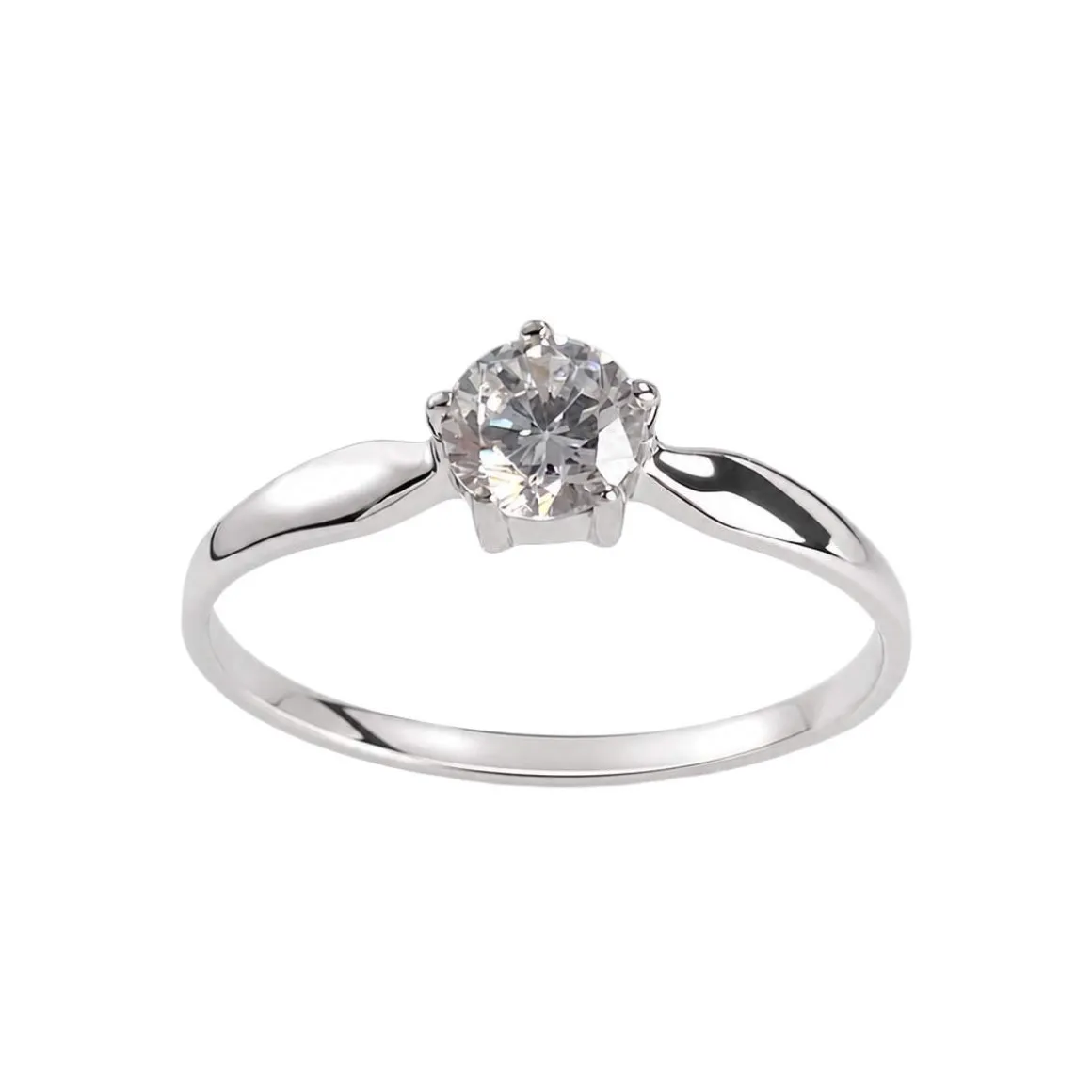 Solitaire d'occasion or 375 blanczirconia