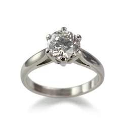 Solitaire d'occasion or 750 blanc diamant