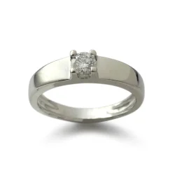Solitaire d'occasion or 750 blanc diamant