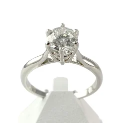 Solitaire d'occasion or 585 blanc diamant 1.32 carat
