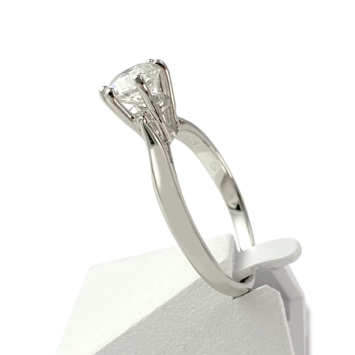 Solitaire d'occasion or 585 blanc diamant 1.32 carat