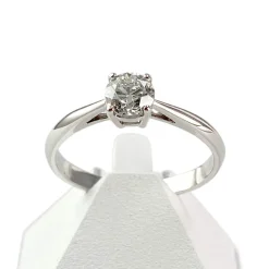 Solitaire d'occasion or 750 blanc diamant 0.50 carat