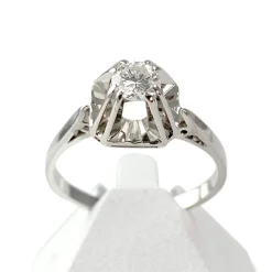 Solitaire d'occasion or 750 blanc diamant