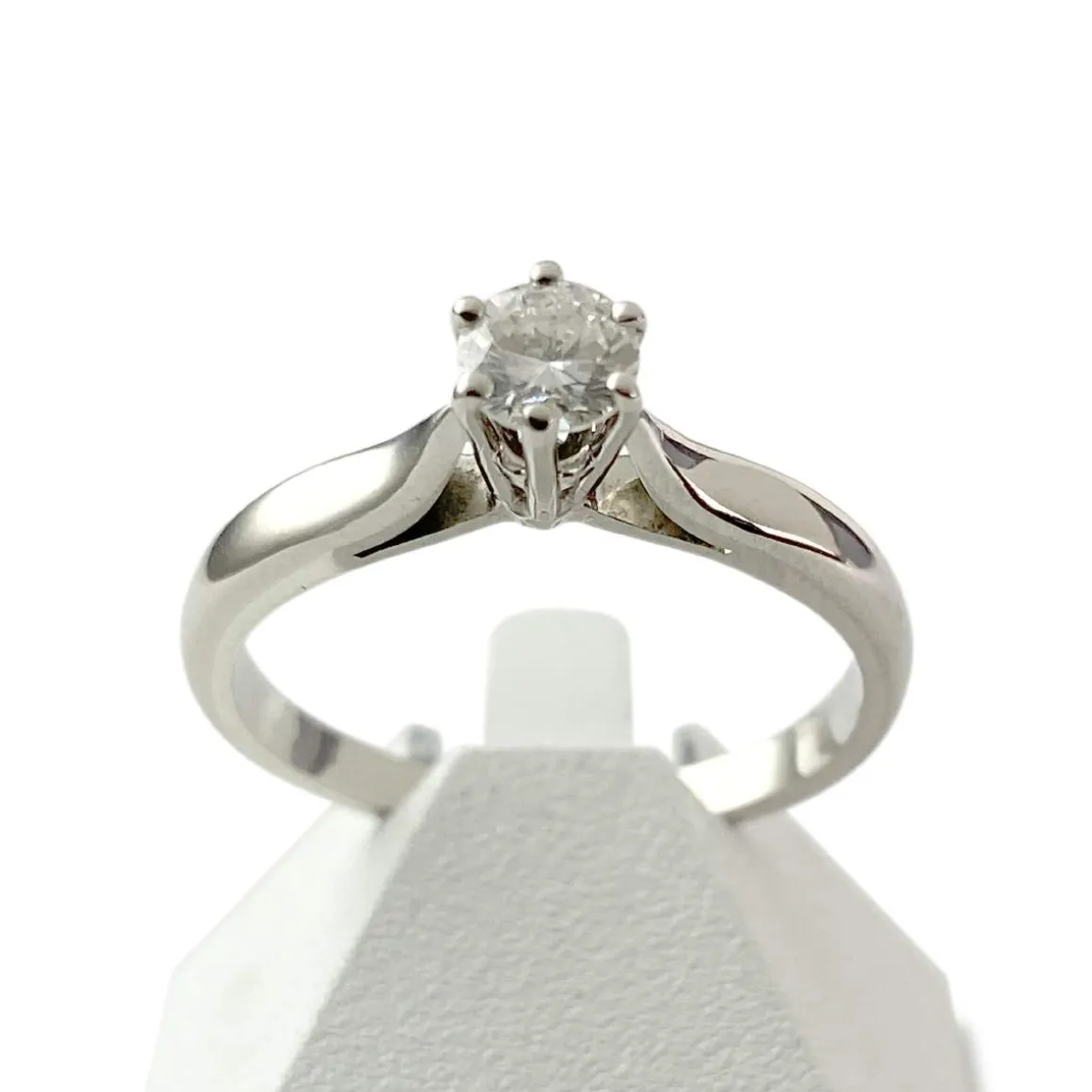 Solitaire d'occasion or 585 blanc diamant