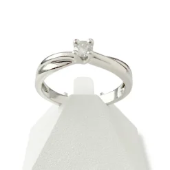 Solitaire d'occasion or 750 blanc diamant 0.15 carat