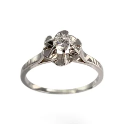 Solitaire d'occasion or 750 blanc diamant