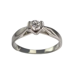 Solitaire d'occasion or 750 blanc diamant