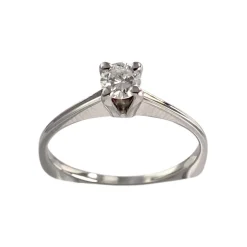 Solitaire d'occasion or 750 blanc diamant