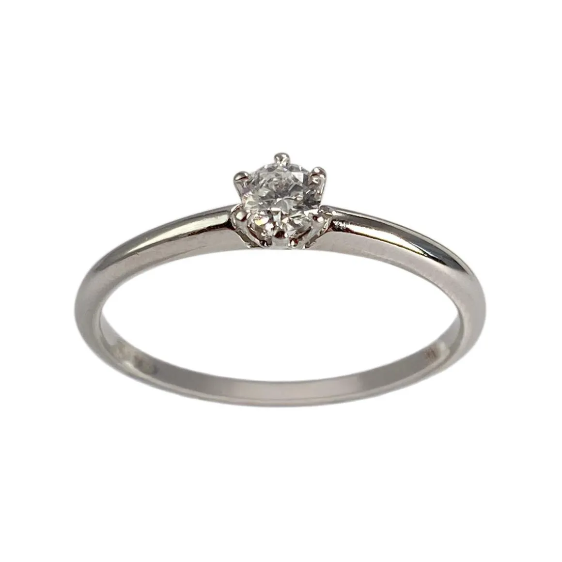 Solitaire d'occasion or 750 blanc diamant