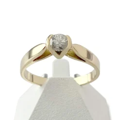 Solitaire d'occasion or 750 jaune diamant