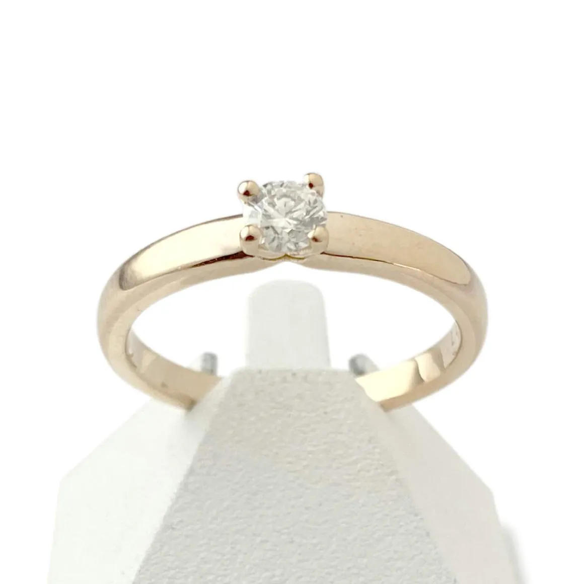 Solitaire d'occasion or 750 jaune diamant