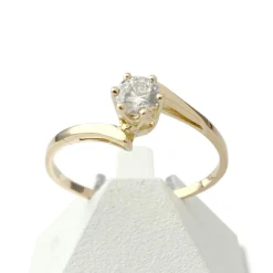Solitaire d'occasion or 750 jaune  zirconia